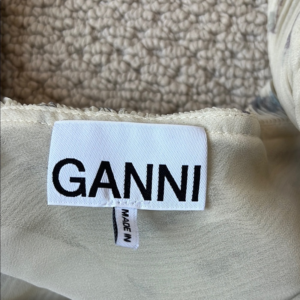 Elegant GANNI Cream and Gray Women's Top - Picture 4 of 6